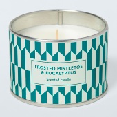 John Lewis Frosted Mistletoe & Eucalyptus Scented Tin Candle, 147g