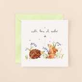 Hedgehog And Bunny, Happy Easter Card