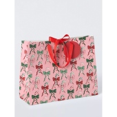 Medium Pink Candy Cane Gift Bag