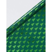 Green Foil Christmas Tree Rollwrap 4m