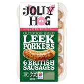 The Jolly Hog Outdoor Bred Leek Porkers 6 British Sausages