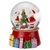 Musical Snowglobe Santas Gifts 10cm