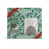 Wax Lyrical England Wax Melt Burner Boxed Giftset & 3 Melts, Crystal Snowfall, Under The Mistletoe & Glowing Amber