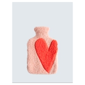 Caroline Gardner Soft Pink Heart Borg Hot Water Bottle