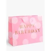 Pink Spot Happy Birthday Medium Bag