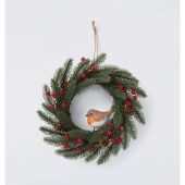 25cm Felt Robin Wreath
