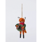 Fox with Wreath Bauble