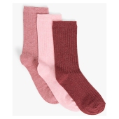 Pinks Rib Marl Socks 3PK