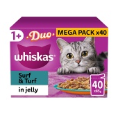 WHISKAS 1+ Cat Pouches Duo Surf & Turf in Jelly