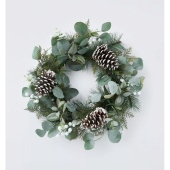 48cm Snowy Eucalyptus Wreath