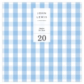 John Lewis Blue Check Napkin 33cm 20 pack