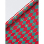 Harlequin Star Teal/Red Rollwrap 4m