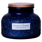 Bespoke77 Decorative Glass Jar Citronella Candle, Dark Blue