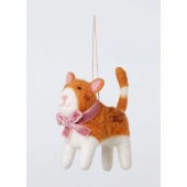 Felt Cat with Bow Bauble