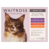 Waitrose Textured Flakes Meaty Selection in Gravy Cat Food