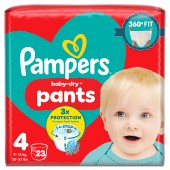 Pampers Baby Dry Nappy Pants Size 4, 23 Nappies, 9-15kg
