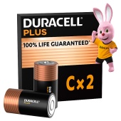 Duracell Plus C Batteries Alkaline 2 Pack