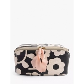 Caroline Gardner Multi Flower Charcoal Diagonal Cosmetic Bag