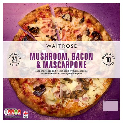 Waitrose Stonebaked Mushroom, Bacon & Mascarpone Pizza