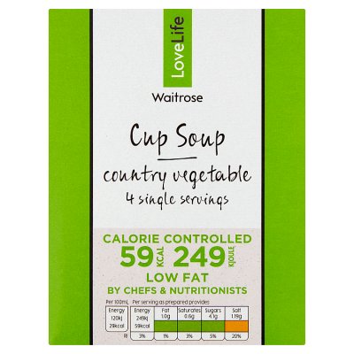 Waitrose LoveLife 59 Cal Cup Soup Country Veg