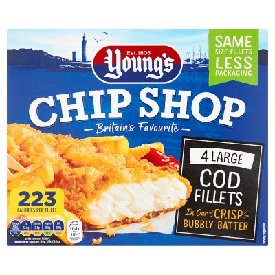 Young's Chip Shop 4 Large Cod Fillets