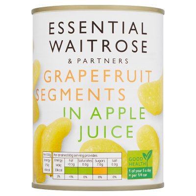 Essential Waitrose Grapefruit Segments (in fruit juice) drained 290g