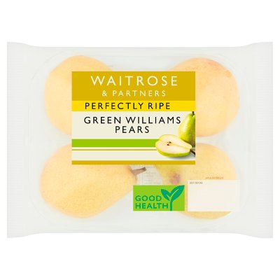 Waitrose Perfectly Ripe Green Williams Pears