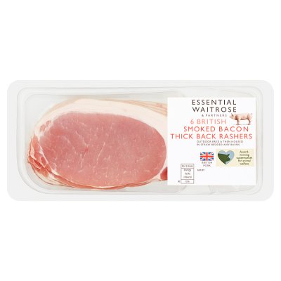 Essential 6 Smoked British Bacon Thick Back Rashers