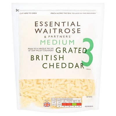 Essential Medium Grated Cheddar Cheese Strength 3