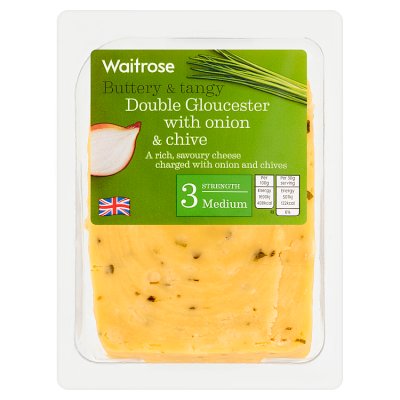 Waitrose Double Gloucester Onion Chive S3