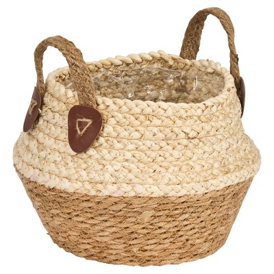 Smart Garden Natural Grass Woven Basket, Small, Cream
