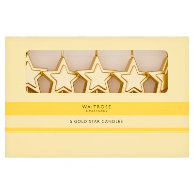 Waitrose 5 Gold Star Cake Candles