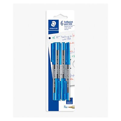 Staedtler Pack of 6 Blue Ballpoint Pens