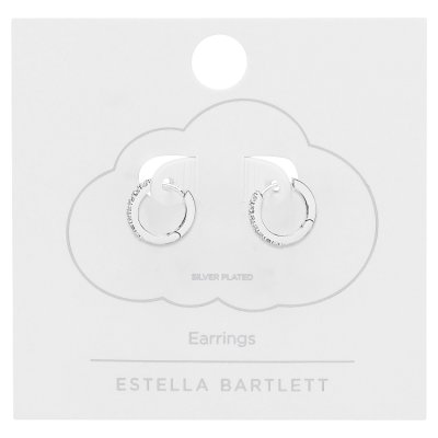 Estella Bartlett Pave Set Cubic Zirconia Hoop Earrings