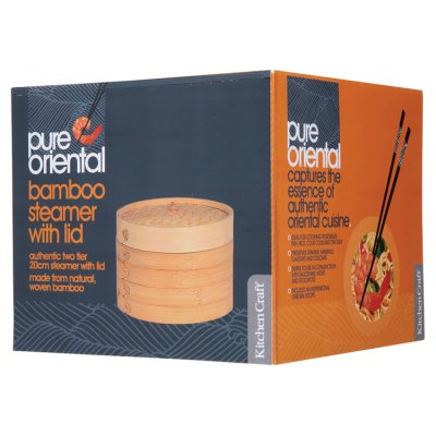 KitchenCraft World of Flavours Oriental Medium Two Tier Bamboo Steamer and Lid