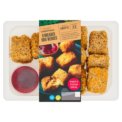 Waitrose 8 Breaded Brie Wedges with Cranberry & Orange Dip