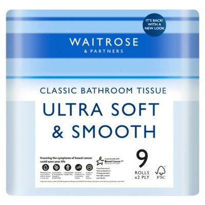 Waitrose Ultra Soft & Smooth Classic Bathroom Tissue