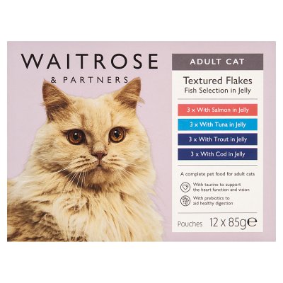 Waitrose Textured Flakes Fish Selection in Jelly Cat Food
