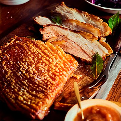 No.1 Free Range Dry Aged Pork Belly with Apple Sauce