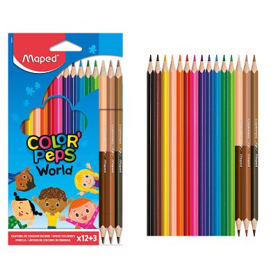 Maped Pack of 15 Color'peps Oops World Pencils