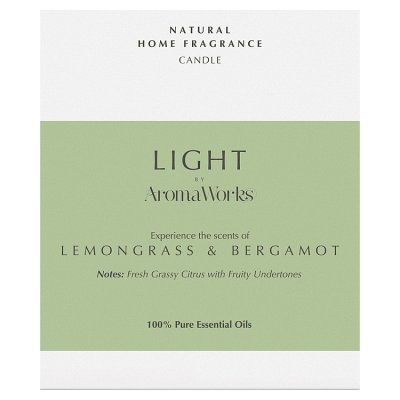 Aromaworks Wax Filled Glass, Lemongrass And Bergamot