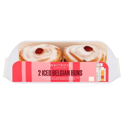 Waitrose 2 Iced Belgian Buns