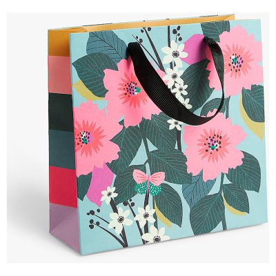 Contemporary Floral Square Small Gift Bag