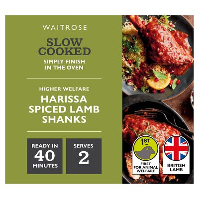Waitrose Slow Cooked Harissa Spiced Lamb Shanks