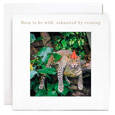 Leopard in Hat Greeting Card