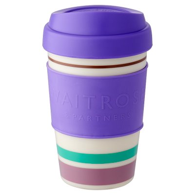 Waitrose Purple Stripe Coffee Cup