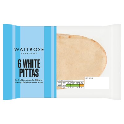 Waitrose 6 White Pittas