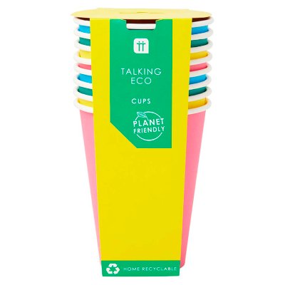 Talking Tables Eco Bright Paper Cups 340ml 8 Pack