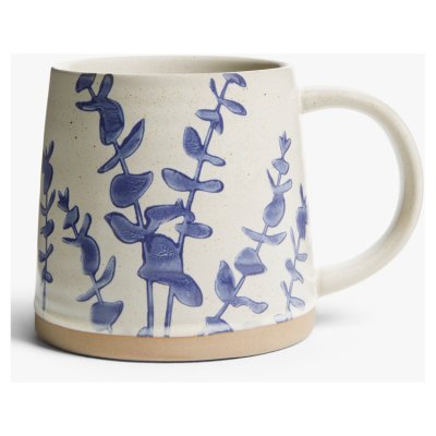 Floral Mug Blue Leaf