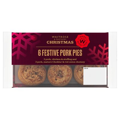 Waitrose Christmas 6 Festive Pork Pies